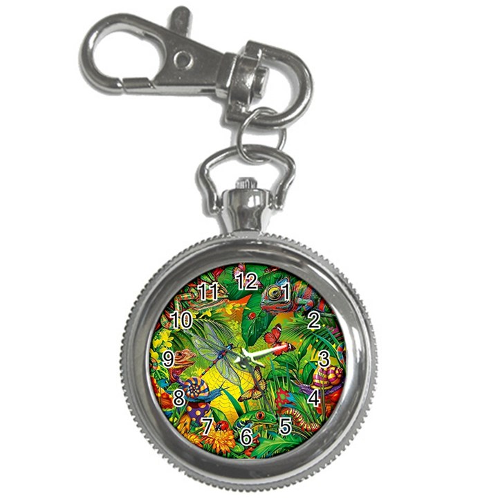 The Chameleon Colorful Mushroom Jungle Flower Insect Summer Dragonfly Key Chain Watches