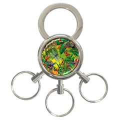 The Chameleon Colorful Mushroom Jungle Flower Insect Summer Dragonfly 3-ring Key Chain