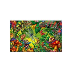 The Chameleon Colorful Mushroom Jungle Flower Insect Summer Dragonfly Sticker Rectangular (100 Pack) by Cemarart