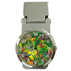 The Chameleon Colorful Mushroom Jungle Flower Insect Summer Dragonfly Money Clip Watches by Cemarart