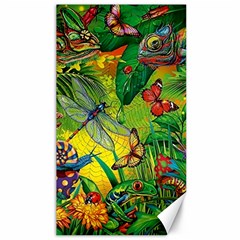 The Chameleon Colorful Mushroom Jungle Flower Insect Summer Dragonfly Canvas 40  X 72  by Cemarart