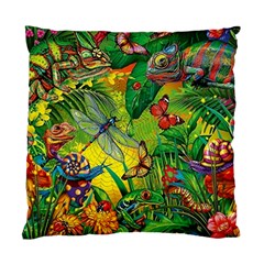 The Chameleon Colorful Mushroom Jungle Flower Insect Summer Dragonfly Standard Cushion Case (two Sides) by Cemarart