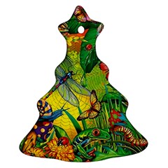 The Chameleon Colorful Mushroom Jungle Flower Insect Summer Dragonfly Ornament (christmas Tree)  by Cemarart