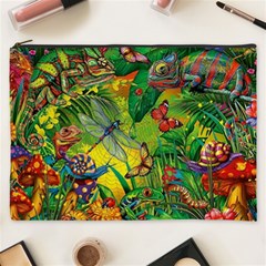 The Chameleon Colorful Mushroom Jungle Flower Insect Summer Dragonfly Cosmetic Bag (xxxl) by Cemarart