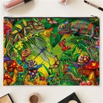 The Chameleon Colorful Mushroom Jungle Flower Insect Summer Dragonfly Cosmetic Bag (XXXL) Back