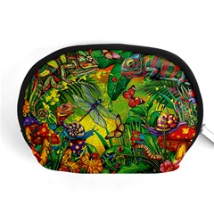 The Chameleon Colorful Mushroom Jungle Flower Insect Summer Dragonfly Accessory Pouch (medium) by Cemarart