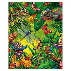 The Chameleon Colorful Mushroom Jungle Flower Insect Summer Dragonfly Drawstring Bag (small) by Cemarart