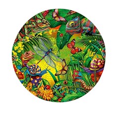 The Chameleon Colorful Mushroom Jungle Flower Insect Summer Dragonfly Mini Round Pill Box by Cemarart