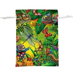 The Chameleon Colorful Mushroom Jungle Flower Insect Summer Dragonfly Lightweight Drawstring Pouch (xl) by Cemarart