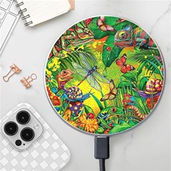 The Chameleon Colorful Mushroom Jungle Flower Insect Summer Dragonfly Wireless Fast Charger(white)