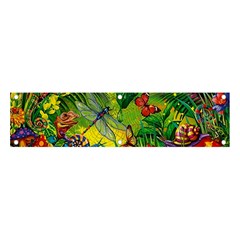 The Chameleon Colorful Mushroom Jungle Flower Insect Summer Dragonfly Banner And Sign 4  X 1  by Cemarart