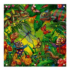 The Chameleon Colorful Mushroom Jungle Flower Insect Summer Dragonfly Banner And Sign 4  X 4  by Cemarart