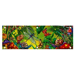 The Chameleon Colorful Mushroom Jungle Flower Insect Summer Dragonfly Banner And Sign 6  X 2  by Cemarart