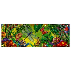 The Chameleon Colorful Mushroom Jungle Flower Insect Summer Dragonfly Banner And Sign 9  X 3  by Cemarart