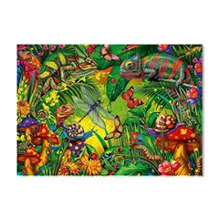 The Chameleon Colorful Mushroom Jungle Flower Insect Summer Dragonfly Crystal Sticker (a4) by Cemarart