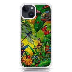 The Chameleon Colorful Mushroom Jungle Flower Insect Summer Dragonfly Iphone 14 Tpu Uv Print Case by Cemarart