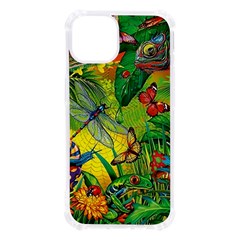 The Chameleon Colorful Mushroom Jungle Flower Insect Summer Dragonfly Iphone 13 Tpu Uv Print Case by Cemarart