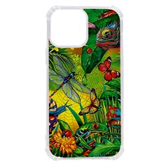 The Chameleon Colorful Mushroom Jungle Flower Insect Summer Dragonfly Iphone 13 Pro Max Tpu Uv Print Case by Cemarart