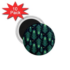 Peacock Pattern 1 75  Magnets (10 Pack) 