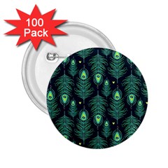 Peacock Pattern 2 25  Buttons (100 Pack) 