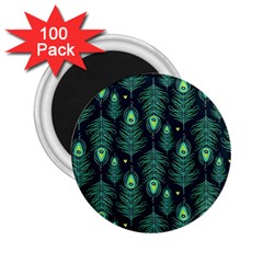 Peacock Pattern 2 25  Magnets (100 Pack) 