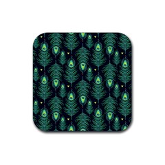 Peacock Pattern Rubber Coaster (square)