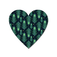 Peacock Pattern Heart Magnet by Cemarart