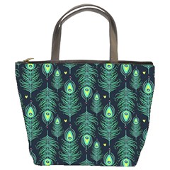 Peacock Pattern Bucket Bag