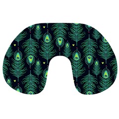 Peacock Pattern Travel Neck Pillow by Cemarart