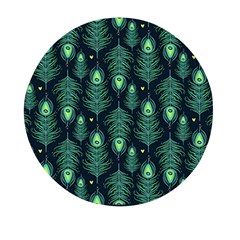 Peacock Pattern Mini Round Pill Box by Cemarart