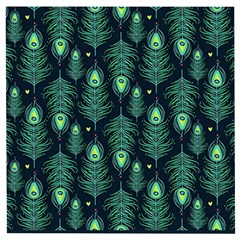 Peacock Pattern Wooden Puzzle Square by Cemarart