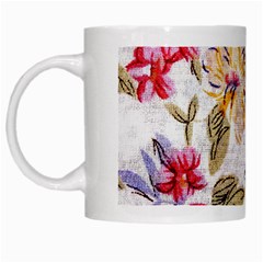 Flower Texture, Knitted Texture, Background With Big Red White Mug by nateshop