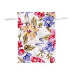 Flower Texture, Knitted Texture, Background With Big Red Lightweight Drawstring Pouch (S) Back