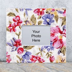 Flower Texture, Knitted Texture, Background With Big Red White Wall Photo Frame 5  X 7  by nateshop