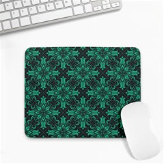 Green Damask Pattern Vintage Floral Pattern, Green Vintage Small Mousepad by nateshop