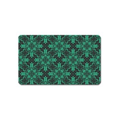 Green Damask Pattern Vintage Floral Pattern, Green Vintage Magnet (name Card) by nateshop