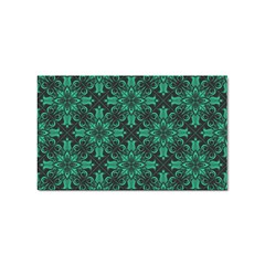 Green Damask Pattern Vintage Floral Pattern, Green Vintage Sticker Rectangular (100 Pack) by nateshop