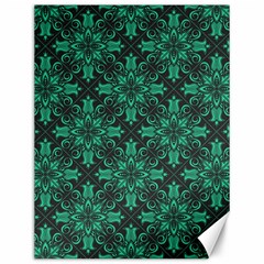 Green Damask Pattern Vintage Floral Pattern, Green Vintage Canvas 12  X 16  by nateshop