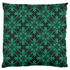 Green Damask Pattern Vintage Floral Pattern, Green Vintage Standard Premium Plush Fleece Cushion Case (two Sides) by nateshop