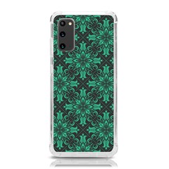 Green Damask Pattern Vintage Floral Pattern, Green Vintage Samsung Galaxy S20 6 2 Inch Tpu Uv Case by nateshop