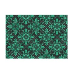 Green Damask Pattern Vintage Floral Pattern, Green Vintage Crystal Sticker (a4) by nateshop