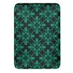 Green Damask Pattern Vintage Floral Pattern, Green Vintage Rectangular Glass Fridge Magnet (4 pack) Front