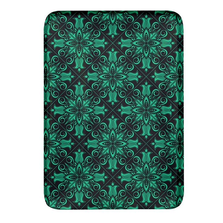 Green Damask Pattern Vintage Floral Pattern, Green Vintage Rectangular Glass Fridge Magnet (4 pack)