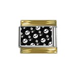 Jack Print, White, Before, Plain, Black, Simple, Christmas Gold Trim Italian Charm (9mm) Front