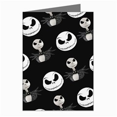 Jack Print, White, Before, Plain, Black, Simple, Christmas Greeting Cards (pkg Of 8) by nateshop