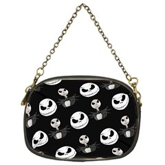 Jack Print, White, Before, Plain, Black, Simple, Christmas Chain Purse (one Side) by nateshop