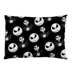 Jack Print, White, Before, Plain, Black, Simple, Christmas Pillow Case (two Sides) by nateshop