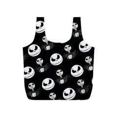 Jack Print, White, Before, Plain, Black, Simple, Christmas Full Print Recycle Bag (s) by nateshop