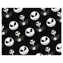 Jack Print, White, Before, Plain, Black, Simple, Christmas Two Sides Premium Plush Fleece Blanket (medium) by nateshop