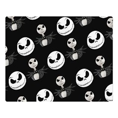 Jack Print, White, Before, Plain, Black, Simple, Christmas Two Sides Premium Plush Fleece Blanket (large) by nateshop